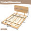 Size Natural Solid Bamboo Floating Platform Bed With Headboard & Built-In Usb/Type-C Ports, No Box Spring Needed, Support Slats For Bedroom & Guest Rooms-1970691532-1970691533