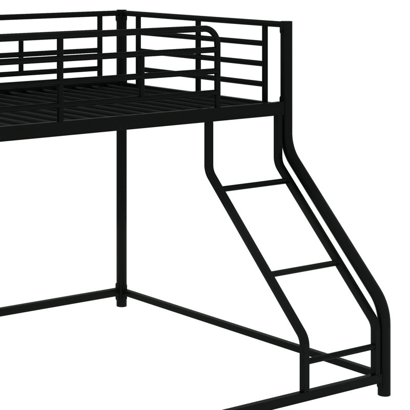 Sturdy Metal Drop-Down Bunk Beds, Twin XL Over Queen