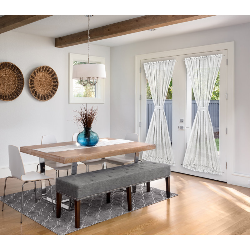 Matanah Premium Touch of Linen Door Panel w/ Tie Back, 52" W x 63" L, White