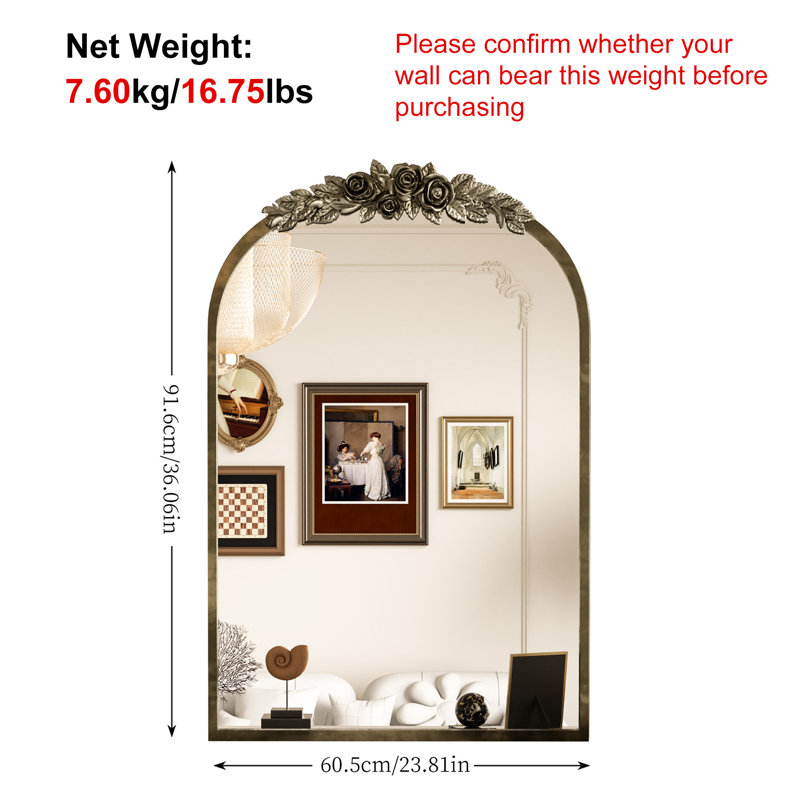 Jaliyiah Arch Wall Mirror, 91.6cm x 60.5cm