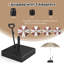 Socle de parasol mobile mobile à roulettes avec support à eau et sable 132 lb