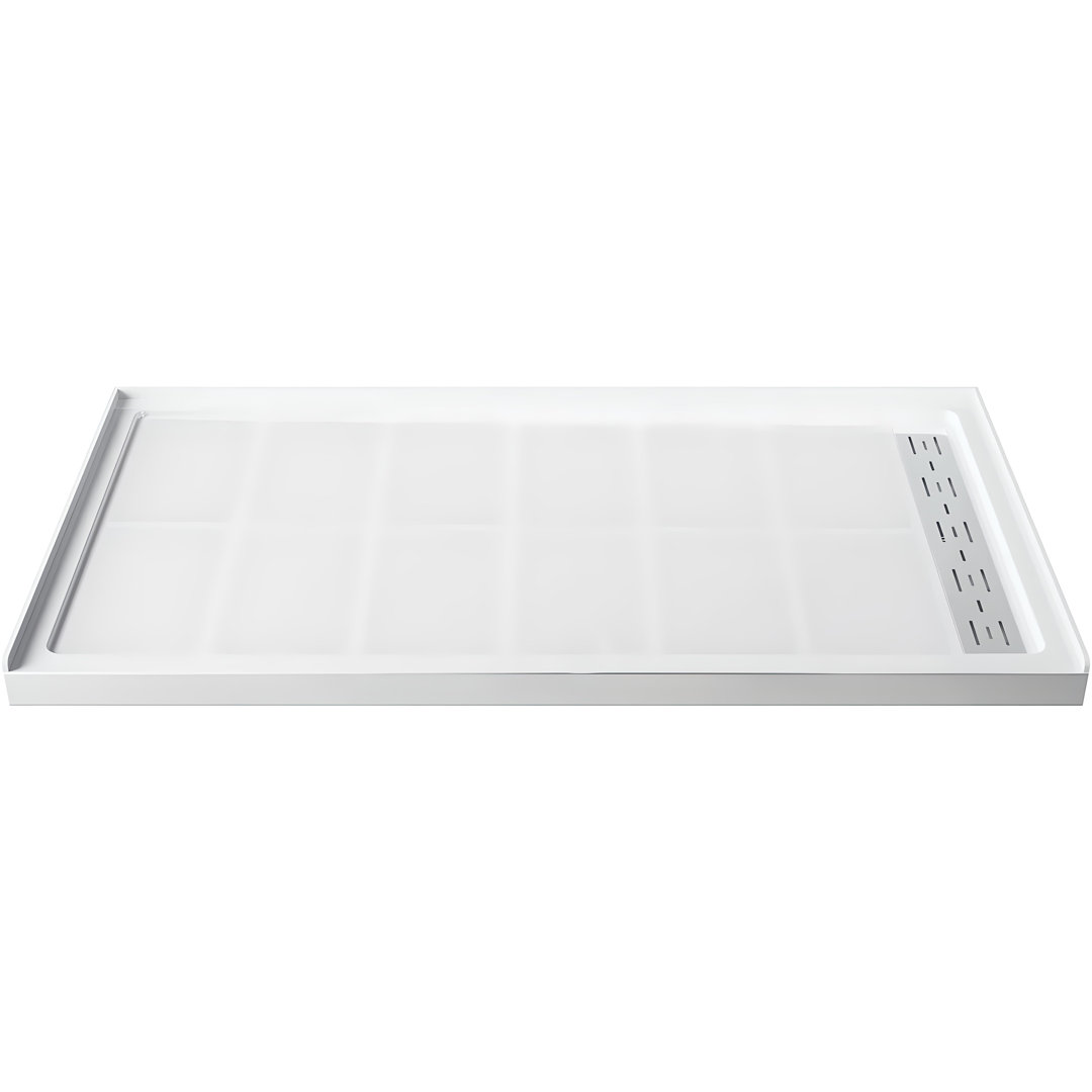 48" W x 32" D Single Threshold Shower Base VTI Drain 