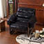 Fauteuil rétro en cuir ciré à l'huile - Confort de type nuage avec mortaise et menuiserie Tenon-1072258253