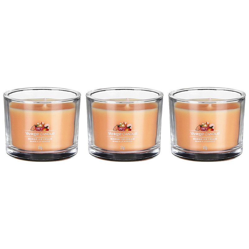 Yankee Candle - 3 Packed Filled Votives - Mango Ice Cream