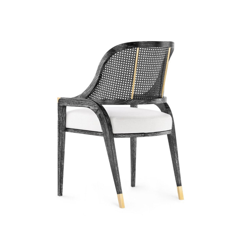 Edward Solid Wood Arm Chair, Black