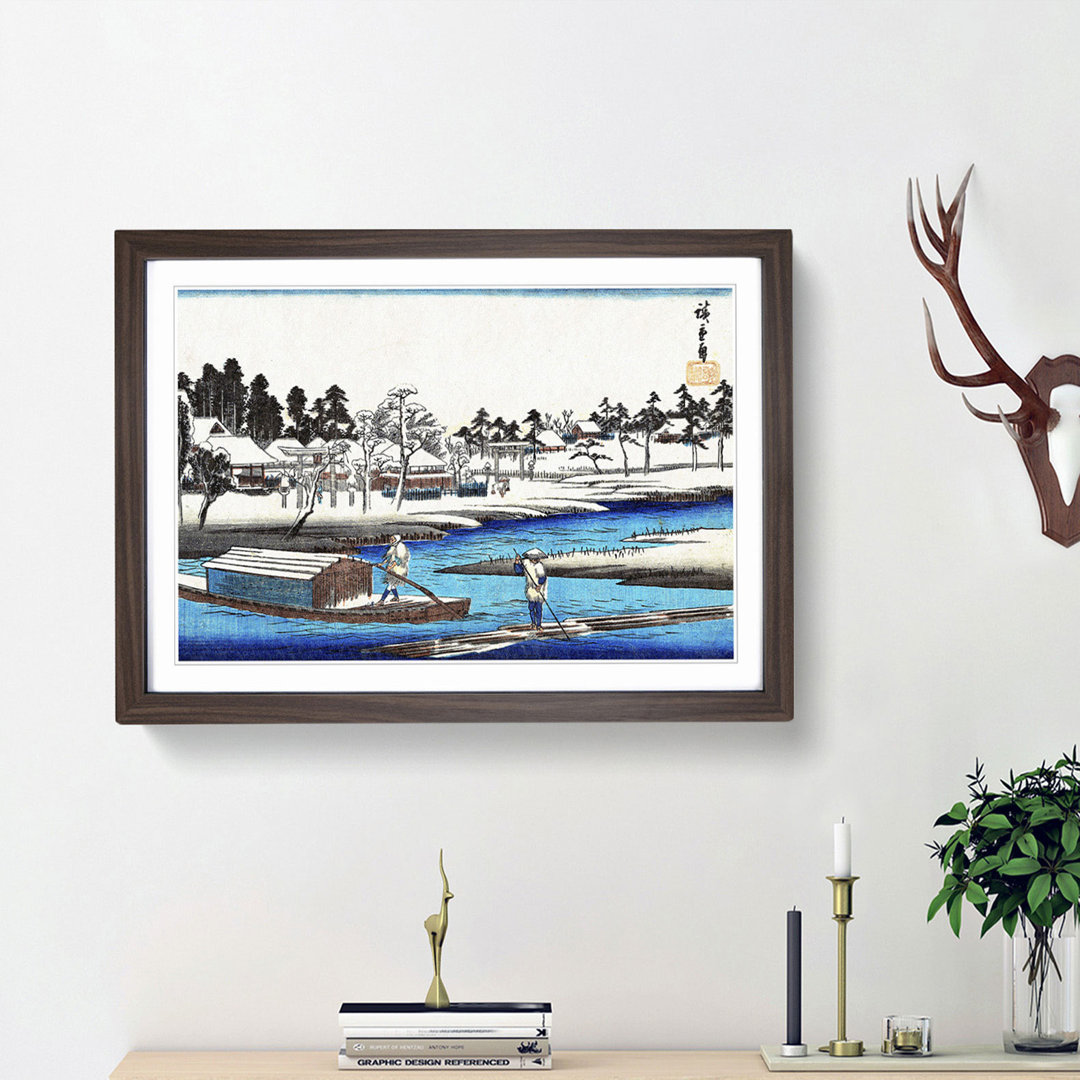 Snow at Massaki by Utagawa Hiroshige - Picture Frame Painting Print