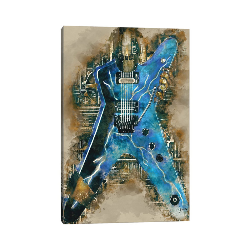 Dimebag Darrell's Steampunk Guitar - Wrapped Canvas Print, 66.04 cm H x 45.72 cm W x 3.175 cm D