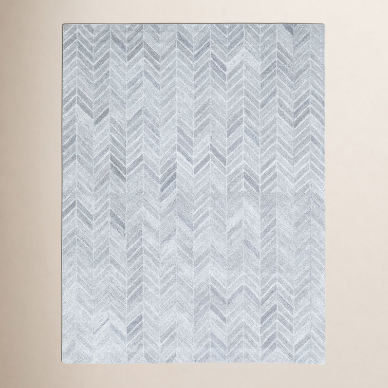 Herringbone Handmade Silver Rug