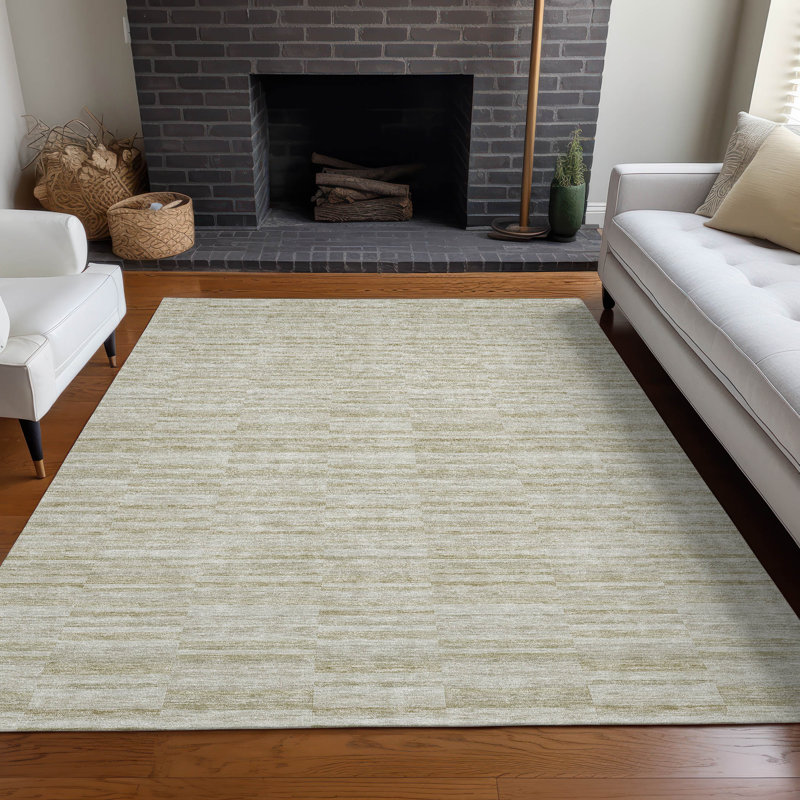 Premium Machine Washable Prisco Taupe Rug, Rectangle 2'6" x 3'10"