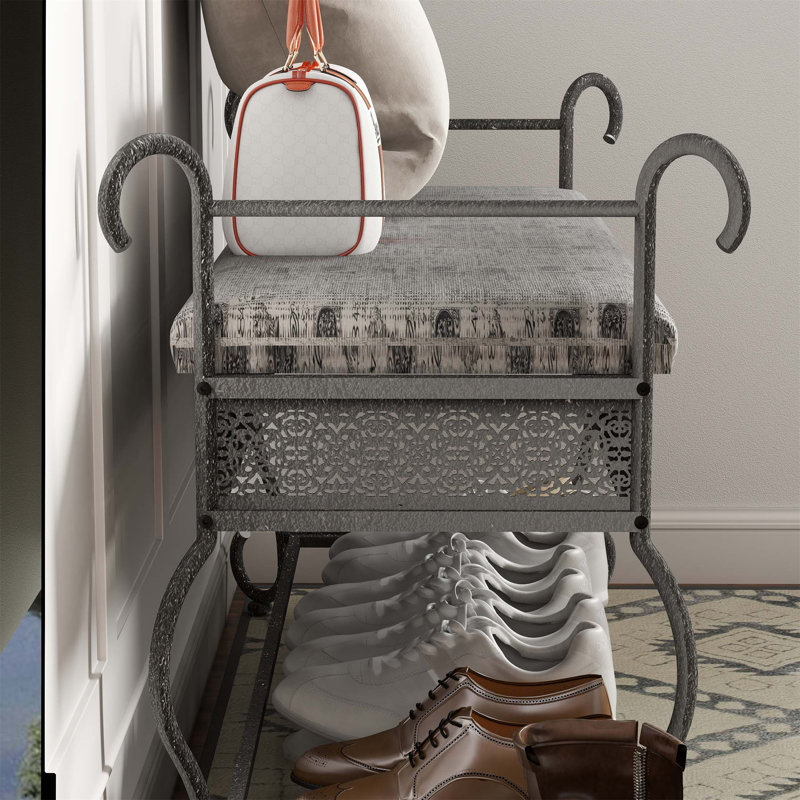 Upholstered Entryway Shoe Rack Bench, Industrial Design For Small Spaces, Comfortable Seating With Storage