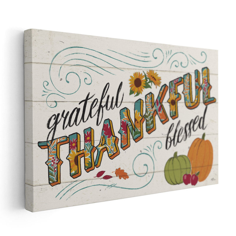 «Thankful White I», reproduction d'art sur toile, H 20 po x l 30 po