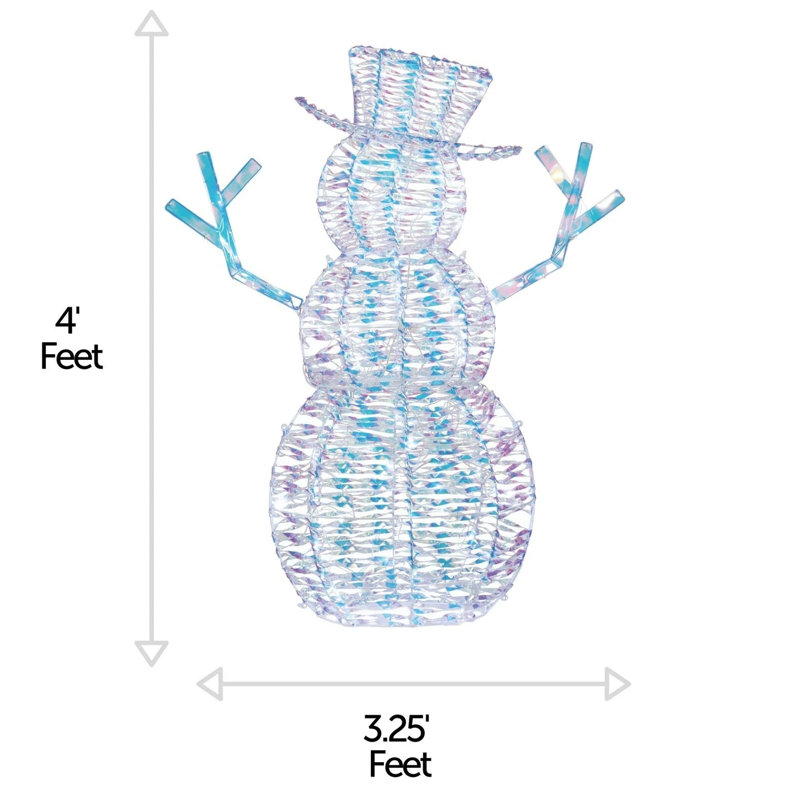 Pre-Lit LED Iridescent Snowman Lighted Display