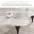 54.8" Modern White Sintered Stone Top Coffee Table with Three Brown Legs, Cloud Living Room Table for Living Room, Office
