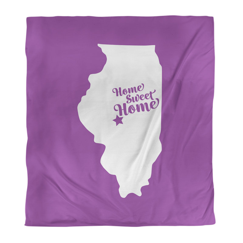 Housse de couette simple douce il pour la maison il Springfield, Microfibre, Housse de couette pour grand lit, Violet
