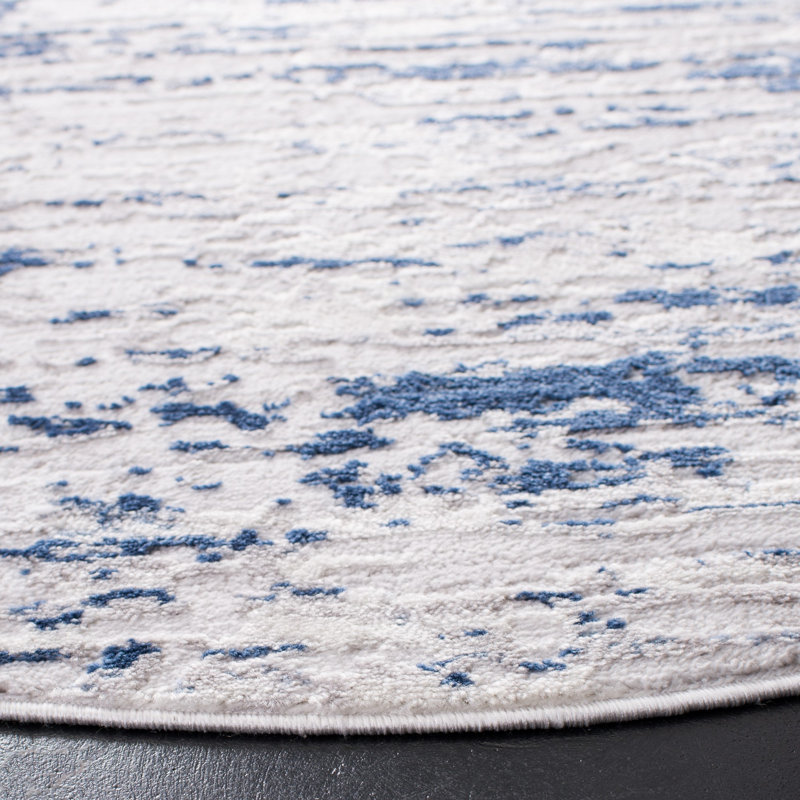 Greely Machine Woven Abstract Area Rug, Round 6'7"