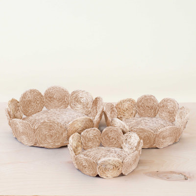 Abaca Fruit Basket Circles, set of 3
