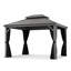 Pavillon de jardin extérieur en aluminium 10 pi x 12 pi à toit rigide mauve avec toit en acier galvanisé double pour terrasse et rideau de pavillon extérieur toutes saisons inclus, gris clair-87467643