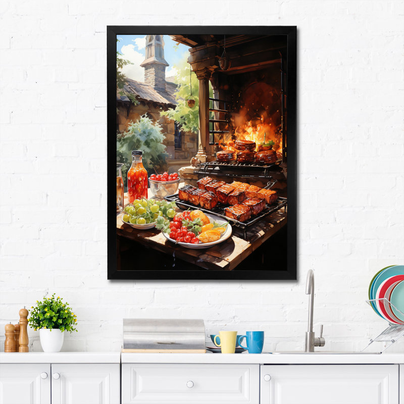 Barbecue Chesterstole, H 32 po x l 16 po x P 1 po, Cadre photo noir