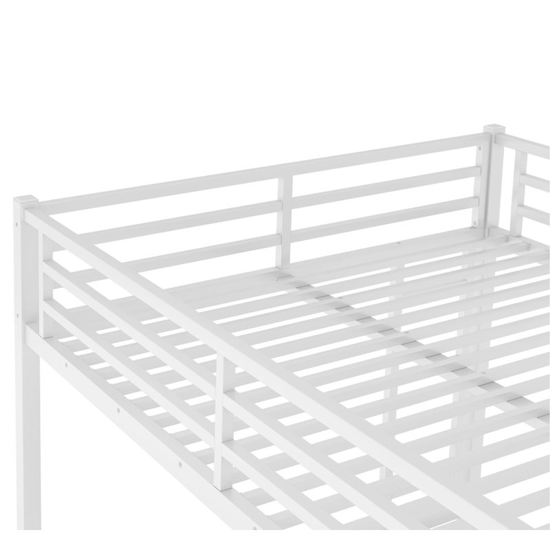 Metal Queen over Queen Bunk Bed for Teens and Adults,Space-Saving/Noise Reduced/No Box Spring Needed,White