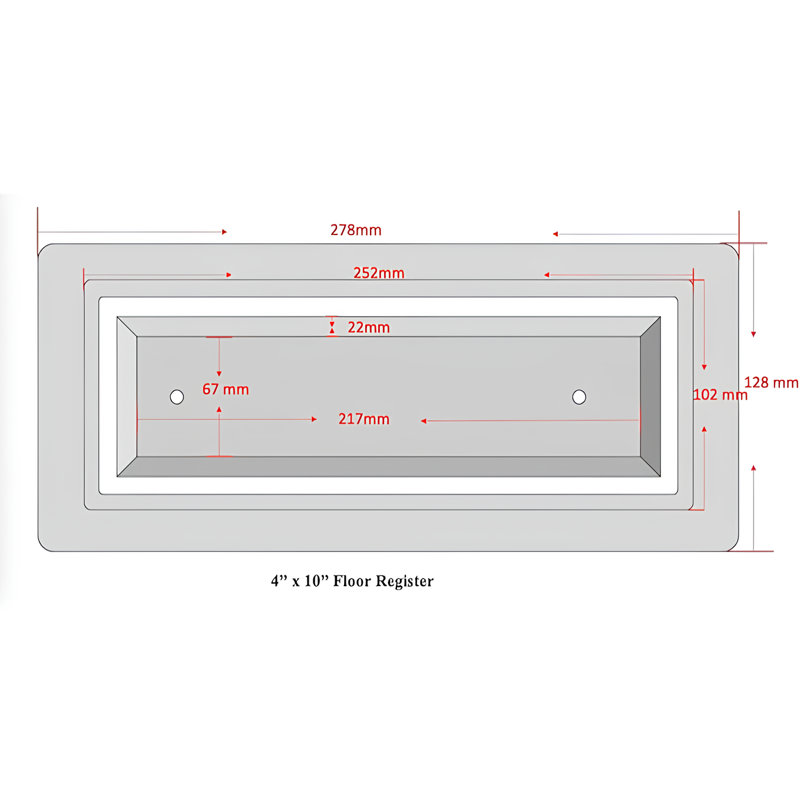 Couvercle de ventilation en acier inoxydable L 10,9 po VENTRAY, Noir, H 1,9 po x l 4 po x L 10,9 po