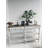 63” X 35” Wooden Three-tiered Console Table With Distressed White Finish And Scalloped Details, Farmhouse Accent Table