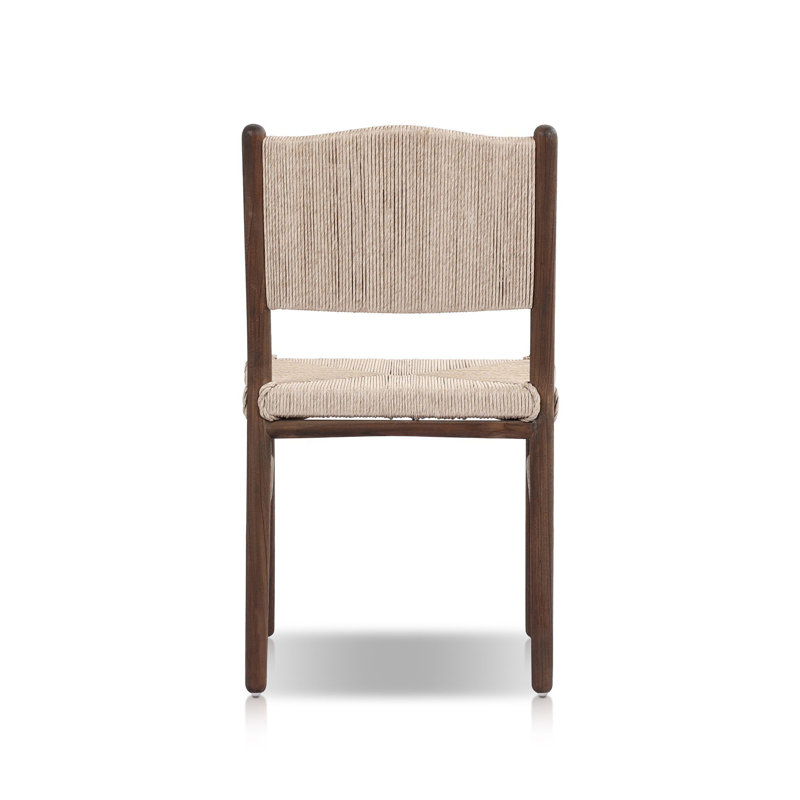 Herrin Outdoor Teak Dining Side Chair, Beige