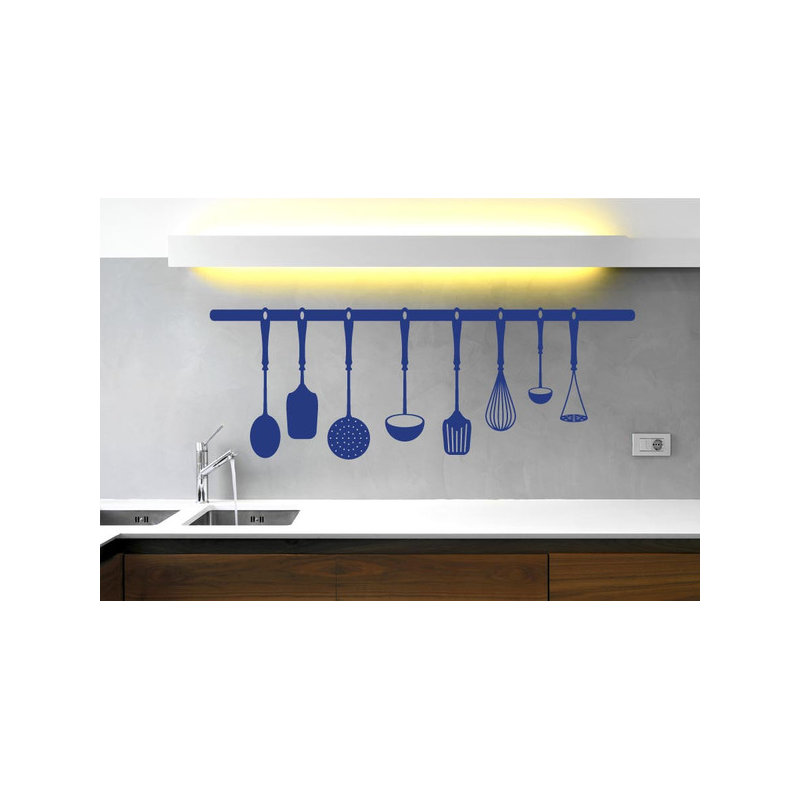 Kitchen Instruments Wall Sticker, Large, Dark Blue