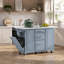 Îlot de cuisine K&K 50,7 po avec rangement, poubelle inclinable et organisateur coulissant, îlot de cuisine mobile sur 5 roues avec abattant, 2 tiroirs, 1 porte pour cuisine ou salle à manger.-313686822