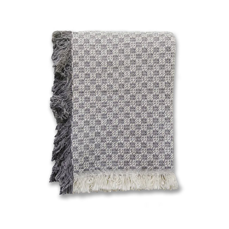 Jeté tissé 46 x 67, Gris à carreaux 1