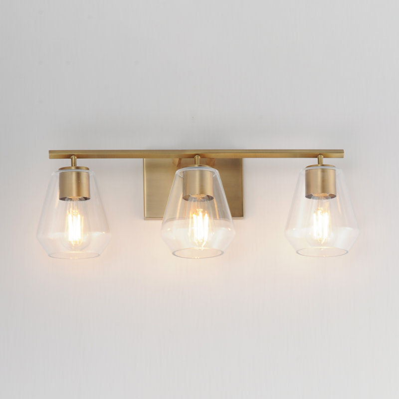 Geode-Bath Vanity, 22.5" Width, Natural Aged Brass, 3 Lights