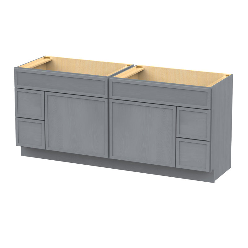 Base de meuble-lavabo double 72 po 72 po, Argent