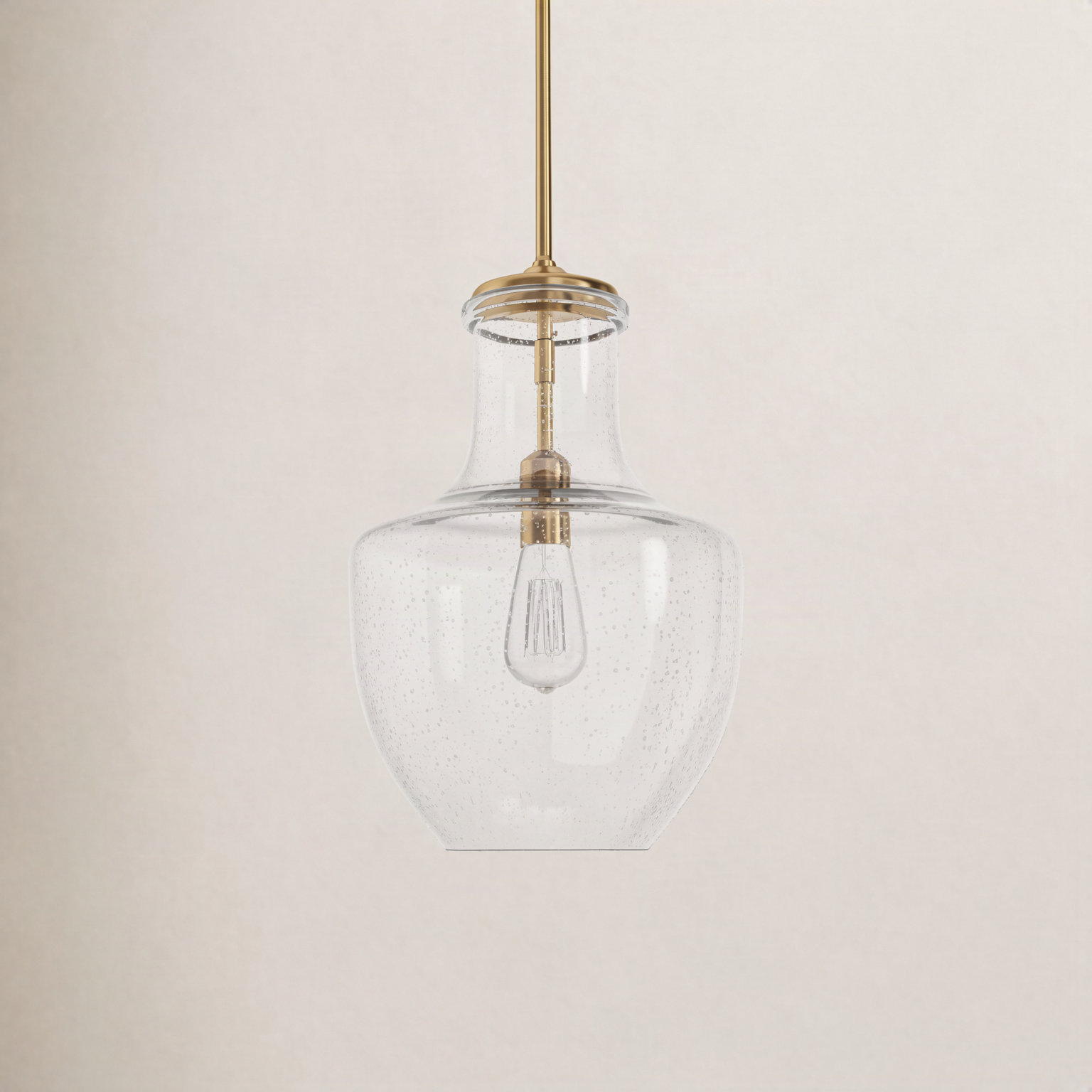Ravenna Dimmable Single Light Pendant, Satin Brass