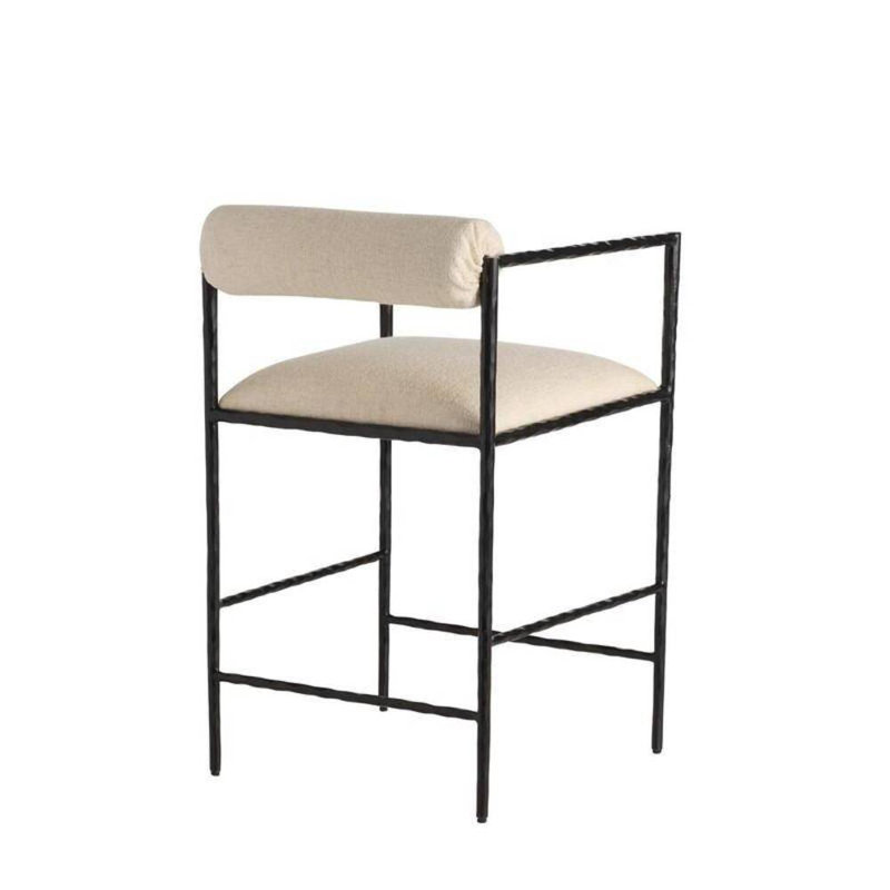 Barbana Upholstered Bar Stool with Metal Frame, Counter Stool (24" Seat Height)