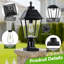 Grand lampadaire solaire extérieur de 22,5 po, lampadaire solaire Dusk To Dawn, luminaire à lampadaire noir avec base à fixation sur pilier, lampadaires extérieurs imperméables pour patio de porche de garage, 1 paquet