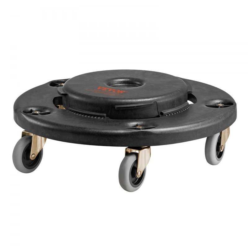 Chariot de poubelle, compatible avec les conteneurs de 20, 32, 44 et 55 gallons, base à roulettes ronde avec 4 roues verrouillables, capacité de charge de 500 lb, chariot robuste pour conteneurs.