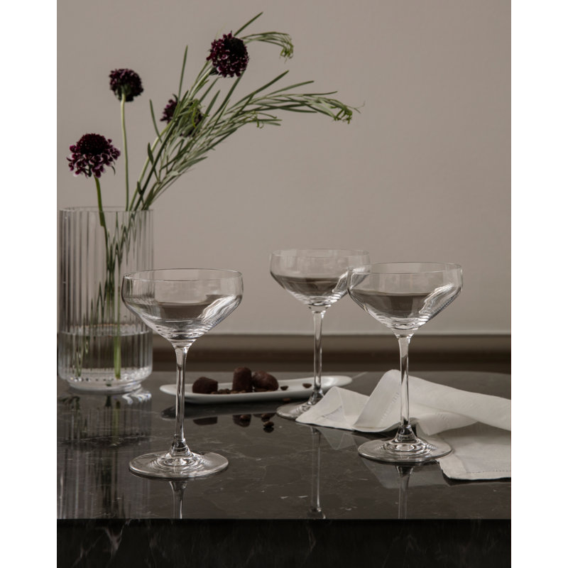 Elegant Clear Glass Martini Cocktail Set, 6 Pieces