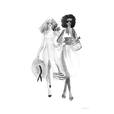 «Paris Girlaffends IV BW» par Mercedes Lopez Charro - Peinture