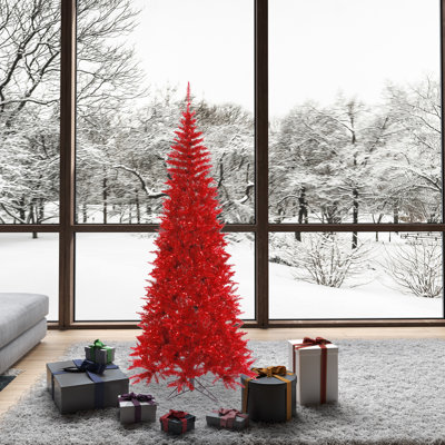 Sapin de Noël artificiel rouge Tinsel
