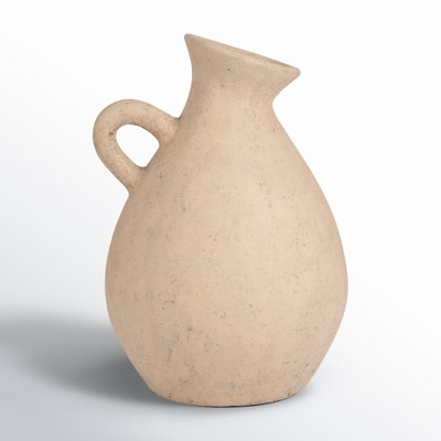 Terracotta, 19" Unique Jug With Handle, Round