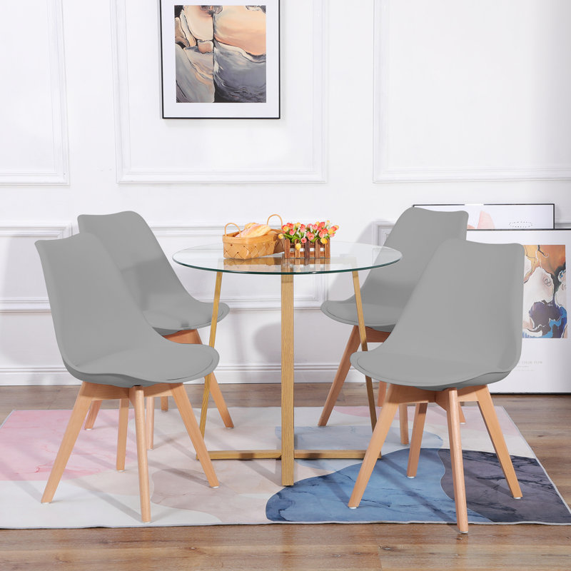 Nero 4 - Person Dining Set, Brown, Grey