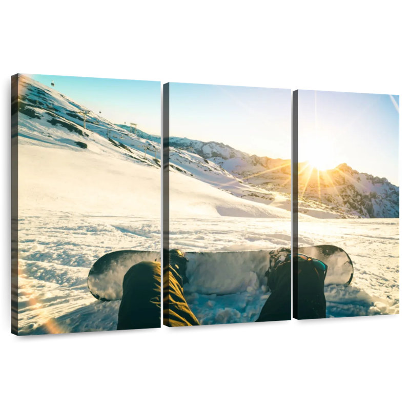 Sireci Sunset Snowboarding, 20" H x 33" W