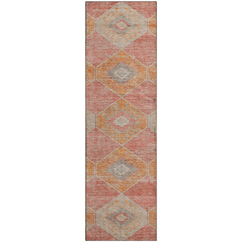 Premium Machine Washable Mayfield AMF1857 Aztec Rug, Runner 2'3" x 7'6"