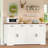 Buffet Cabinet With Storage And Drawers, Large Sideboard Buffet Cabinet With Adjustable Shelves And Doors, Modern Farmhouse Coffee Bar For Kitchen, Dining Room, White-81030984