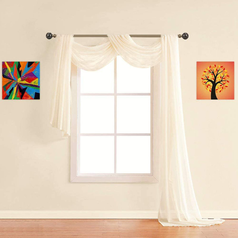 Cricklade Sheer Window Scarf Valance in 10 Colors and 4 Sizes. Great As Wedding Arch Draping Fabric, Bed Canopy or for Craft Project