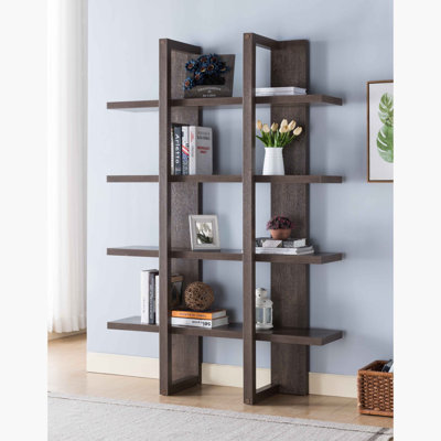 Vitrine 2 tons, bibliothèque de 71 po de hauteur, armoire vieillie
