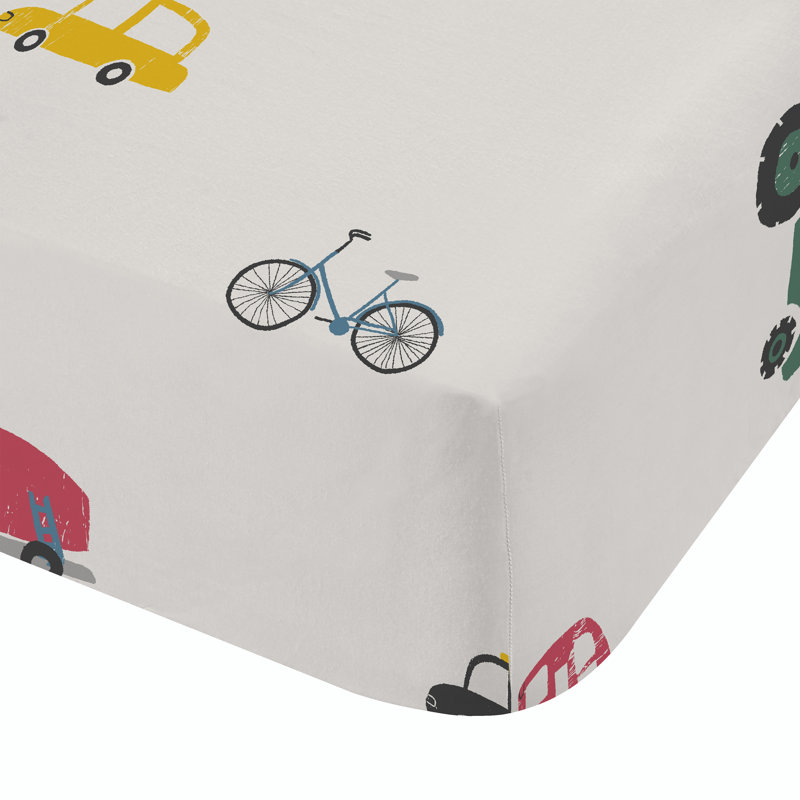 Transport Pure Cotton Fitted Sheet, Toddler (70 x 140cm)