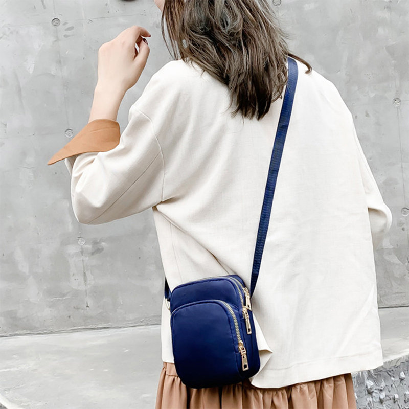 Sac à bandoulière en nylon 3 couches, Dark Blue