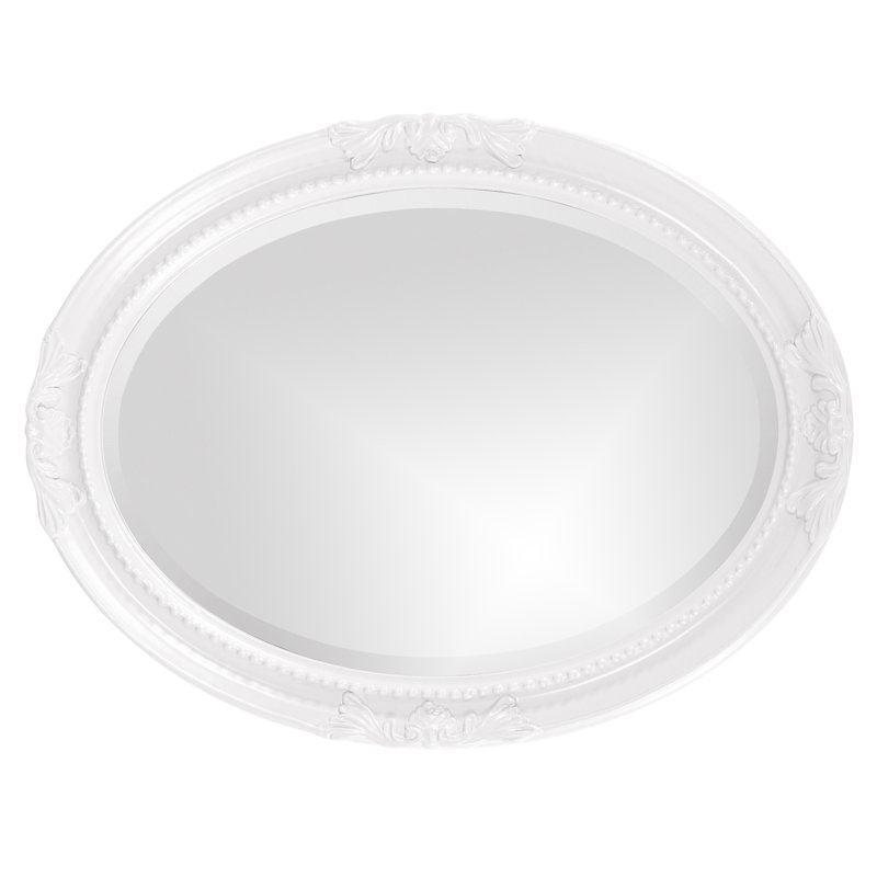 Traditional Beveled Wall and Accent Mirror, Glossy White