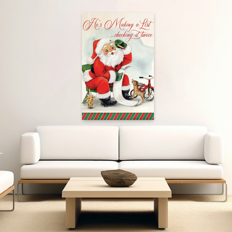 Santa's List, art contemporain, H 60 po x l 40 po