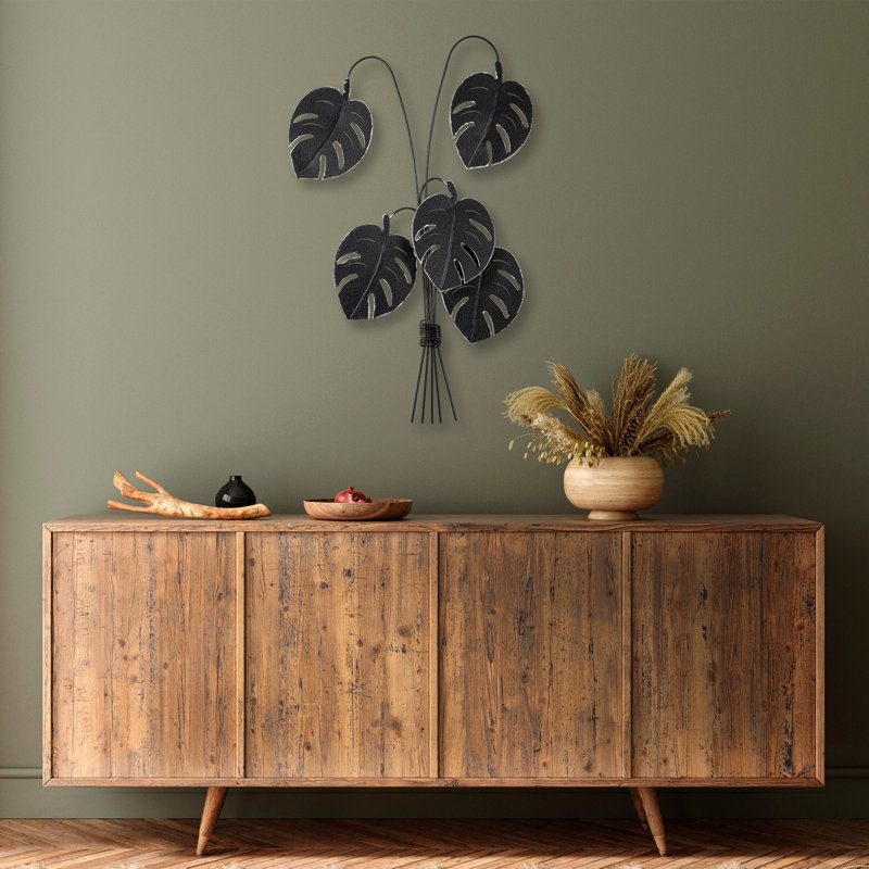 Handmade Decorative Metal Wall Accessory, 12.6 x 35.4 inches | 100% Metal, Thickness: 0.06 inches | Unique Hand-Painted Design, Perfect for Home Decor | Versatile Wall Hanging with Distinctive Color Variations